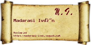 Madarasi Iván névjegykártya