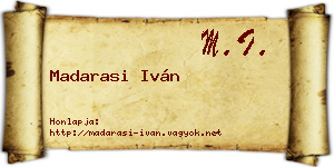 Madarasi Iván névjegykártya